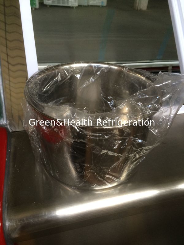 Vetrina per gelato commerciale a risparmio energetico con piano in vetro curvo e compressore Danfoss