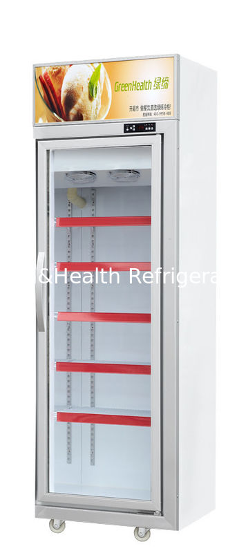 Congelatore commerciale a porta in vetro con capacità di 500 litri e compressore Danfoss - frigorifero a display congelato verticale con porta in vetro temperato a tre strati