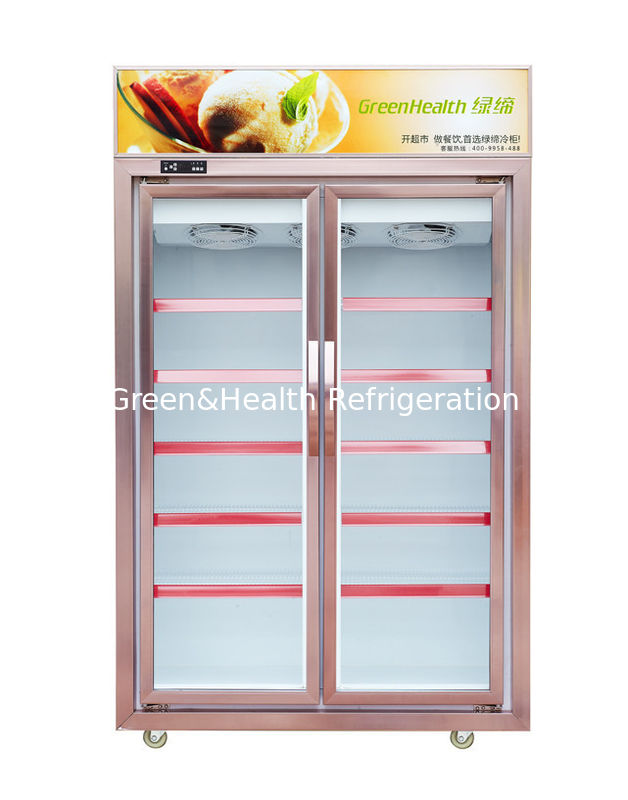 Congelatore commerciale a porta in vetro con capacità di 500 litri e compressore Danfoss - frigorifero a display congelato verticale con porta in vetro temperato a tre strati