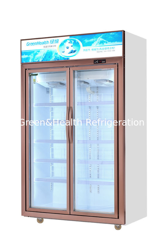 Congelatore commerciale a porta in vetro con capacità di 500 litri e compressore Danfoss - frigorifero a display congelato verticale con porta in vetro temperato a tre strati