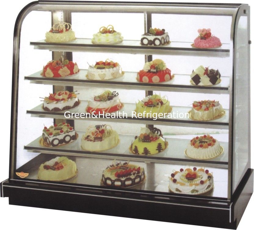 Frigorifero commerciale per display di torte con sistema di raffreddamento da ventilatore a compressione Danfoss e display a 2 + 1 strati per panetterie