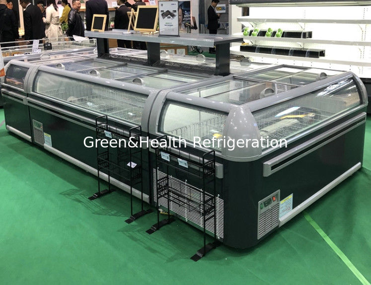 1.9m Commercial Island Display Freezer con luce a LED e refrigerante R404a 2100x890x890mm Chest Freezer