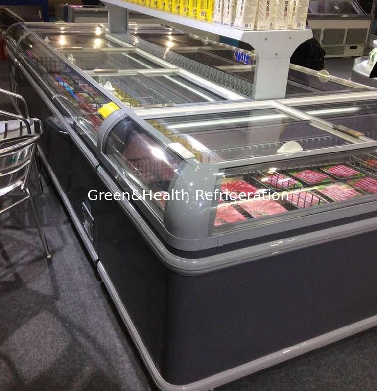 1.9m Commercial Island Display Freezer con luce a LED e refrigerante R404a 2100x890x890mm Chest Freezer