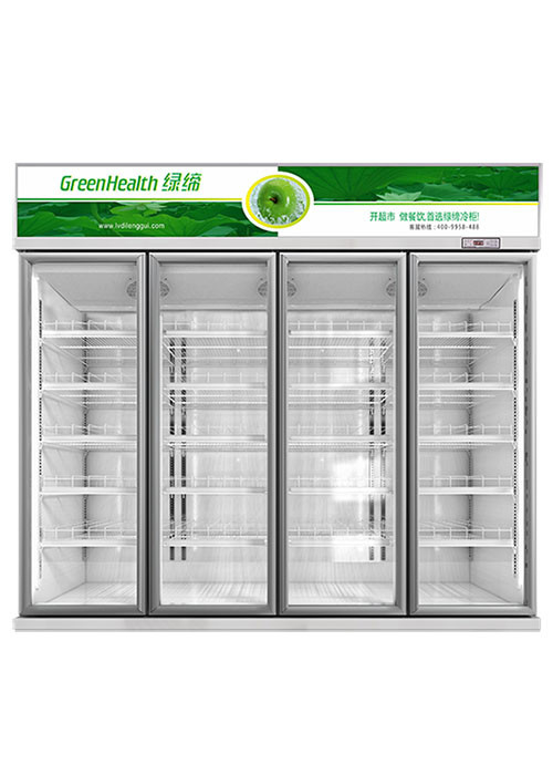 Dispositivo di raffreddamento di vetro del congelatore di combinazione della porta quattro per l'esposizione della bevanda