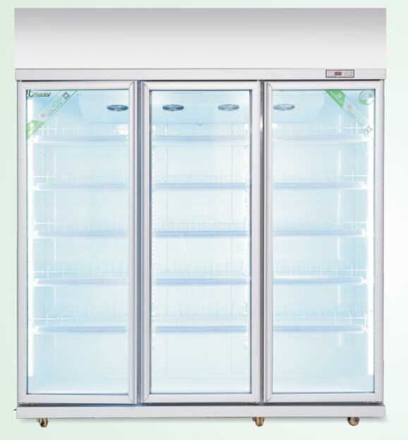 Automatico disgeli il dispositivo di raffreddamento di vetro commerciale della bevanda della porta per il supermercato con il radiatore