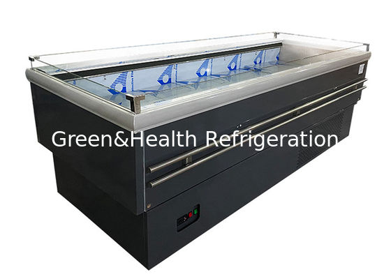 Congelatore commerciale grande dell'isola dell'esposizione dell'attrezzatura di raffreddamento senza coperchio per il deposito