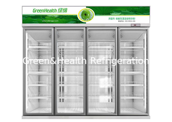 dispositivo di raffreddamento commerciale della bevanda 1260W, refrigeratore dritto dell'esposizione della bevanda del latte della porta di vetro 4