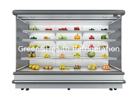 Refrigeratore aperto dritto refrigerato del contenitore per esposizione congelato verticale con la tenda di notte