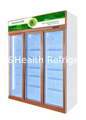 Scaffali regolabili della bevanda del dispositivo di raffreddamento della porta del frigorifero di vetro dritto commerciale di lusso dell'esposizione