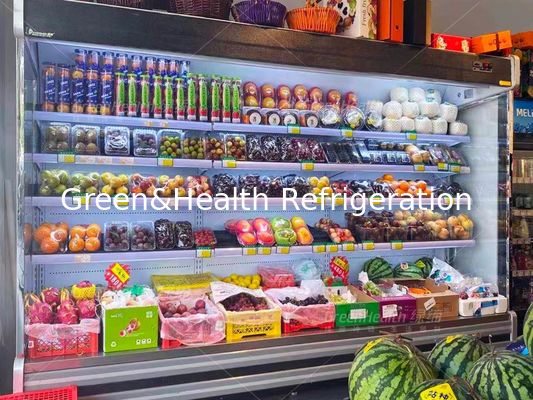 Refrigeratore di verdure Multideck Juice Fruit Mall Refrigerator dell'aria aperta