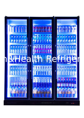 Frigorifero freddo della bevanda di Antivari di 3 porte di energia su ordinazione di lusso di vetro del frigorifero