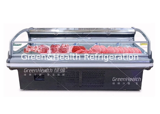 Display Chiller commerciale per carne con illuminazione LED a raffreddamento dinamico e compressori Danfoss/Secop per supermercati