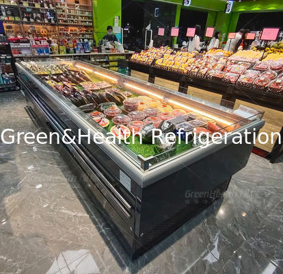 Refrigeratore per esposizione di verdure per la conservazione di frutta in stile aperto per negozio di frutta