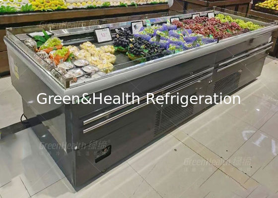Tipo di isola del frigorifero con display aperto per negozio di frutta per forniture di fabbrica per uso commerciale