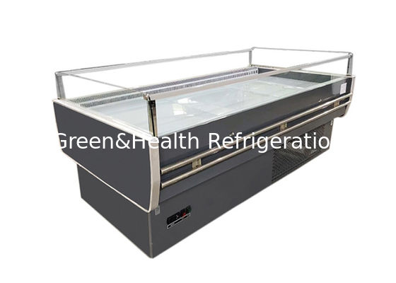 Frigorifero commerciale dell'esposizione della carne del congelatore dell'isola del supermercato aperto Flat Top con il LED