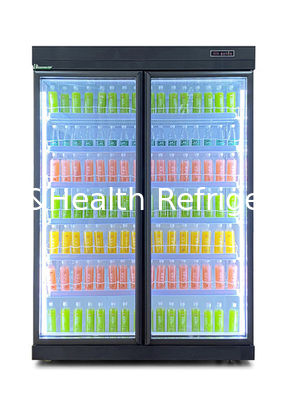 Il fan che raffredda il refrigeratore commerciale dell'esposizione automatico disgela con le porte a battenti