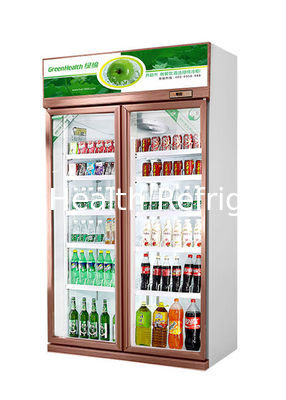 Dispositivo di raffreddamento della vetrina della bevanda della porta di Champagne Supermarket Display Fridge Glass