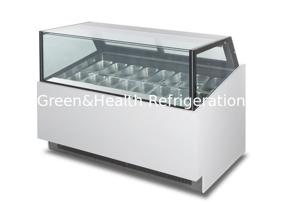 Tipo quadrato 16 congelatore dell'esposizione del gelato delle pentole con la porta di vetro di scivolamento