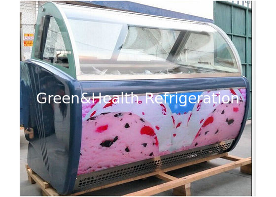 Le pentole commerciali del congelatore 12 dell'esposizione del gelato di Gelato glassano liberamente