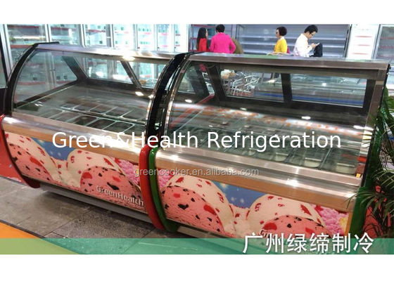 1880W 20 filtra la vetrina del petto del frigorifero del ghiacciolo del ghiaccio del congelatore dell'esposizione del gelato