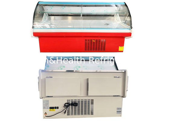 R404a 2M Deli Display Refrigerator ha curvato la vetrina di vetro della carne