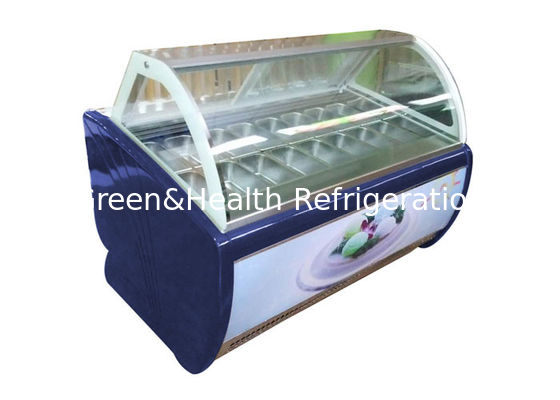 Mini gelato porta in vetro Display Verticale Freezer gelato forma barile frigorifero