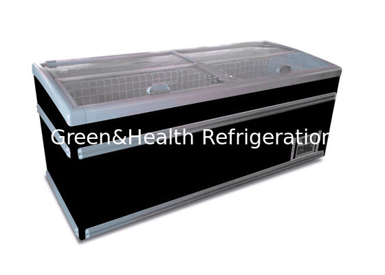 Supermercato commerciale Display Isola Cesto Freezer Showcase Frigorifero Con Porta Di Vetro