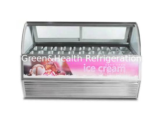 12 Pans Commercial Ice Cream Display Freezer Showcase Con Compressore Secop