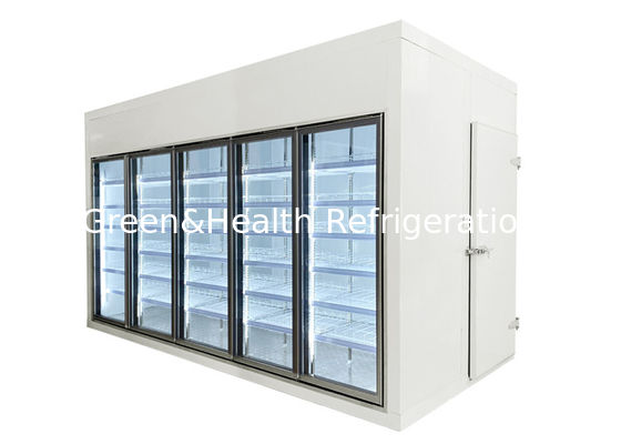 8500L walk in cooler blast freezer supermercato frigorifero con porta di vetro