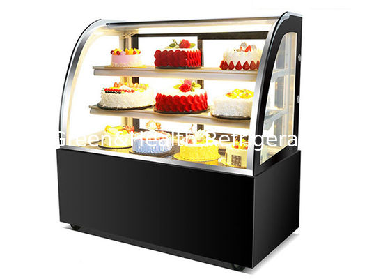 Display di torte in vetro curvo Chiller Commercial Bakery Showcase Counter