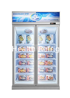 Greenhealth Commercial Porta vetrata argentea Porta di congelatore verticale Display Cabinet