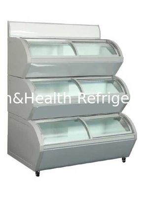 Porta in vetro a 3 strati Freezer automatico di scongelamento Display di gelato Showcase