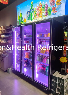 Display di birra verticale commerciale raffreddatore a doppia porta bevande frigorifero