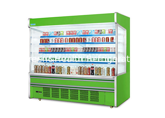 Chiller multipiano in acciaio inossidabile con cortina notturna di risparmio energetico e smalto automatico di scongelamento per supermercati