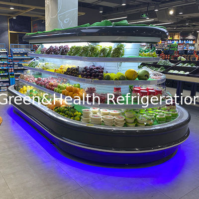 Supermercato Commerciale Multideck Round Island Open Chiller Equipaggiamento frigorifero