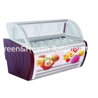 Display commerciale di gelati Freezer Gelato Showcase Freezer con pentole