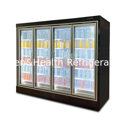 Ventilatore di raffreddamento automatico di molla porta di vetro verticale Freezer Merchandiser frigorifero