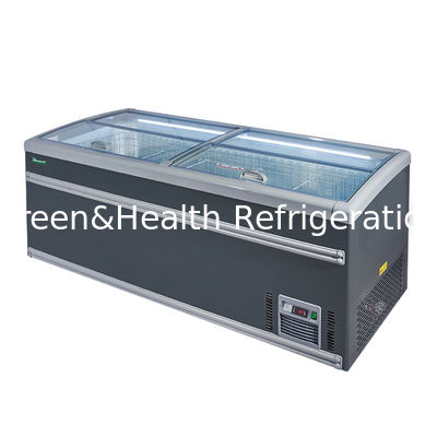 Supermercato con porta scorrevole Isola Freezer con illuminazione interna