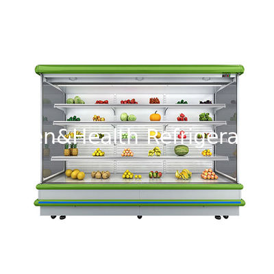 Grandi apparecchiature di refrigerazione multideck frutta open display cooler per bevande in bottiglia