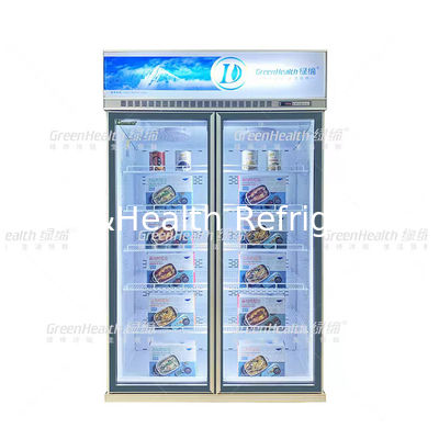 Inverter Display di vetro visibile Freezer con chiusura automatica porta posteriore molla