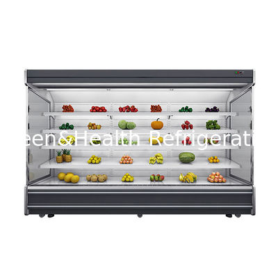 4 scaffali Display bevande open chiller con tenda notturna e illuminazione a LED