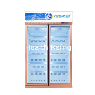 La vetrina di vetro della bevanda della porta del bene mobile 2 con il fusibile del riscaldamento disgela la vetrina dell'esposizione del congelatore verticale del sistema