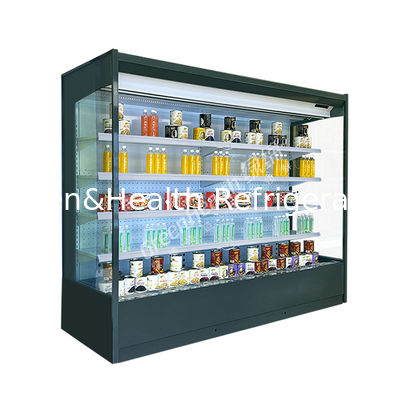 Chiller a display aperto multipiano a 4 livelli con illuminazione a LED e colori personalizzabili
