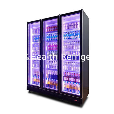 Lumiere blu 5 strati R134a Vertical Glass Door Beverage Chiller