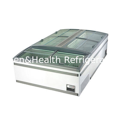 CE ROHS Display commerciale Freezer Supermercato Frigorifero a porta di vetro curva