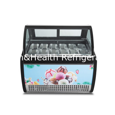 12 Sapori Palline in acciaio inossidabile a doppia fila Display gelato Freezer