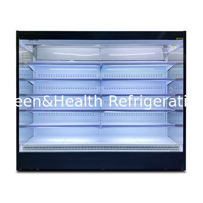 Commerciale 5 strati ripiano vetro aperto in acciaio inossidabile Air Curtain Cabinet frigorifero