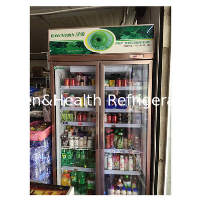 Supermercato commerciale / negozio due / tre porte di vetro Economy frigorifero display frigorifero