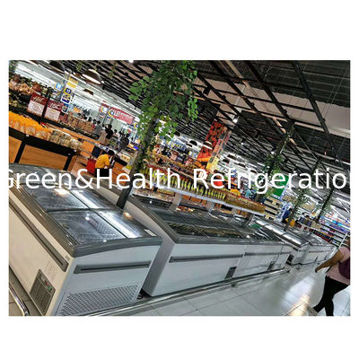 Congelatore orizzontale commerciale / Vetrina espositiva per polpette a isola