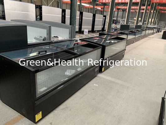 Espositore per carne di pesce congelata a -22 gradi, congelatore a isola plug-in per supermercato